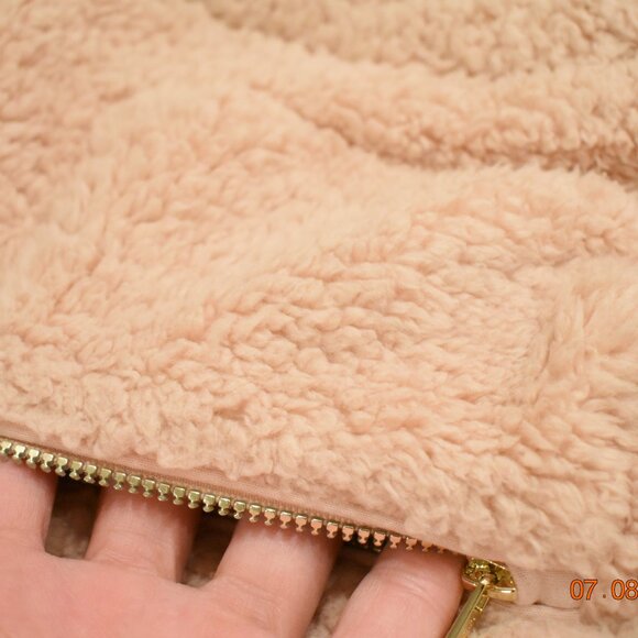 Calvin Klein Plush Zipper Vest, Peach, Women's, Medium - Picture 5 of 8